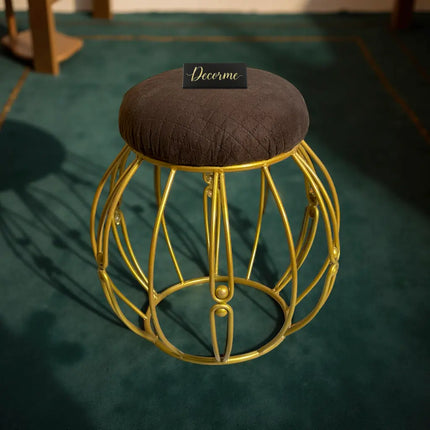 Modern Round Iron Accent Stool (Golden)