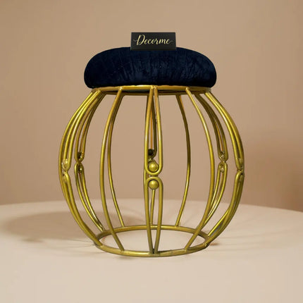 Modern Round Iron Accent Stool (Golden)