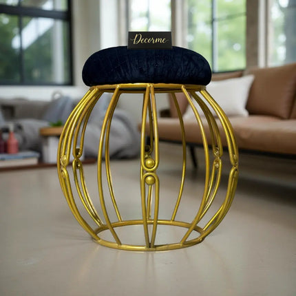 Modern Round Iron Accent Stool (Golden)