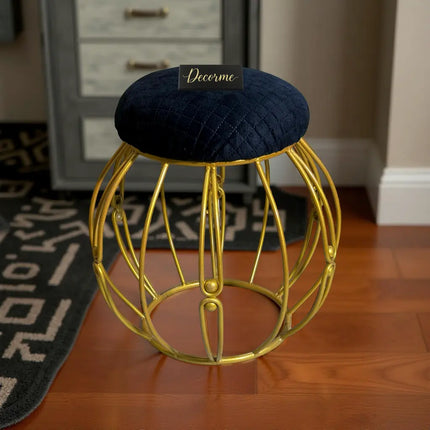 Modern Round Iron Accent Stool (Golden)