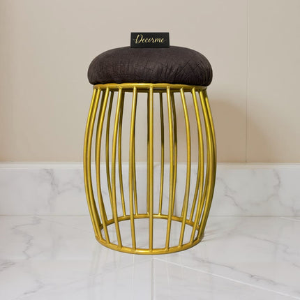 Contemporary Vertical Rod Iron Stool (Golden)