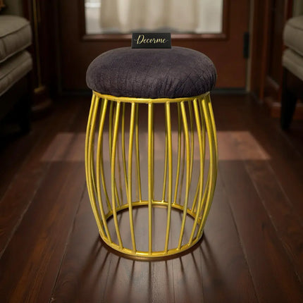 Contemporary Vertical Rod Iron Stool (Golden)
