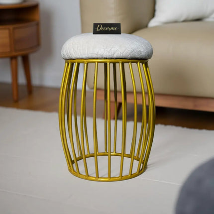 Contemporary Vertical Rod Iron Stool (Golden)