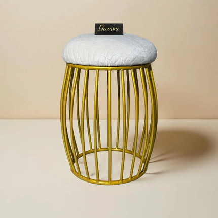 Contemporary Vertical Rod Iron Stool (Golden)
