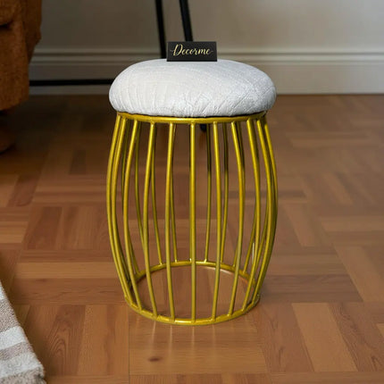 Contemporary Vertical Rod Iron Stool (Golden)