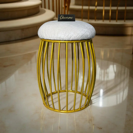 Contemporary Vertical Rod Iron Stool (Golden)