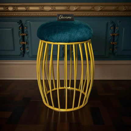 Contemporary Vertical Rod Iron Stool (Golden)