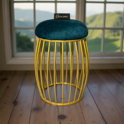 Contemporary Vertical Rod Iron Stool (Golden)