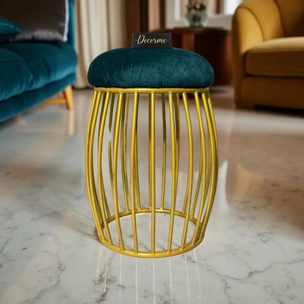 Contemporary Vertical Rod Iron Stool (Golden)