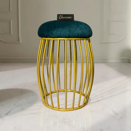 Contemporary Vertical Rod Iron Stool (Golden)