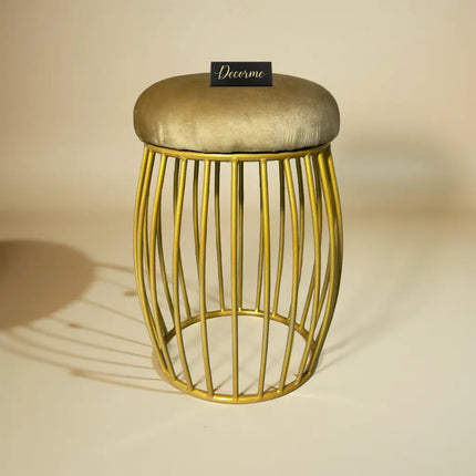 Contemporary Vertical Rod Iron Stool (Golden)