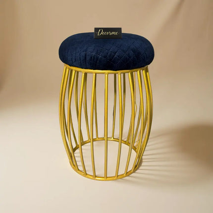 Contemporary Vertical Rod Iron Stool (Golden)