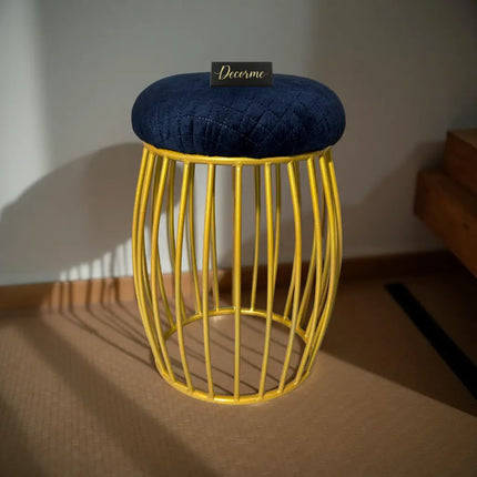 Contemporary Vertical Rod Iron Stool (Golden)