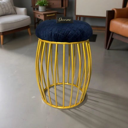 Contemporary Vertical Rod Iron Stool (Golden)