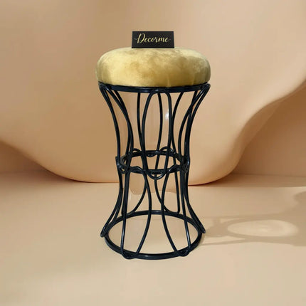 Modern Hourglass Iron Frame Stool