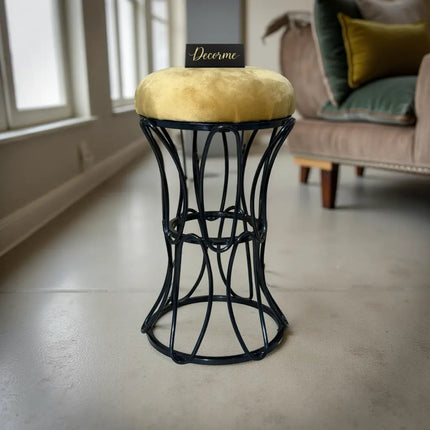 Modern Hourglass Iron Frame Stool