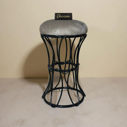 Modern Hourglass Iron Frame Stool