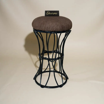 Modern Hourglass Iron Frame Stool