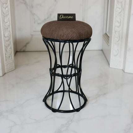 Modern Hourglass Iron Frame Stool