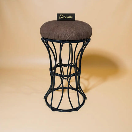 Modern Hourglass Iron Frame Stool