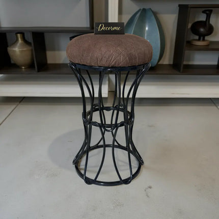 Modern Hourglass Iron Frame Stool