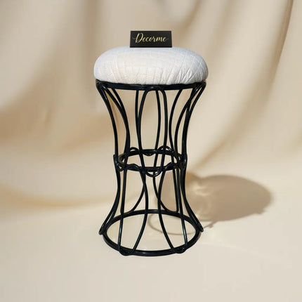 Modern Hourglass Iron Frame Stool