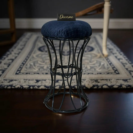 Modern Hourglass Iron Frame Stool