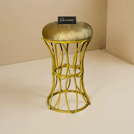 Golden Modern Hourglass Iron Frame Stool