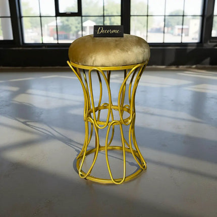 Golden Modern Hourglass Iron Frame Stool