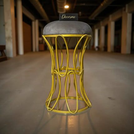 Golden Modern Hourglass Iron Frame Stool