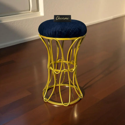 Golden Modern Hourglass Iron Frame Stool