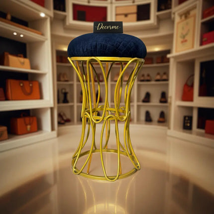 Golden Modern Hourglass Iron Frame Stool