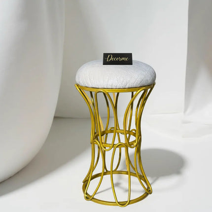 Golden Modern Hourglass Iron Frame Stool