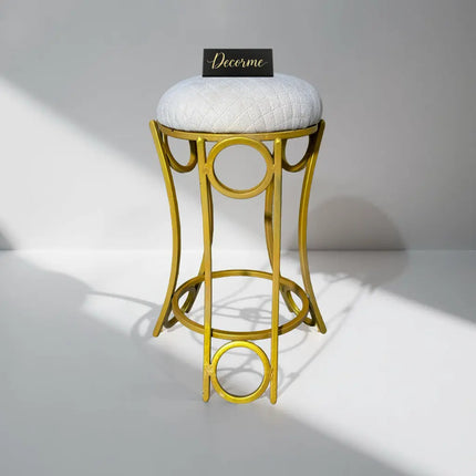 Golden Curved Ring Vanity Stool