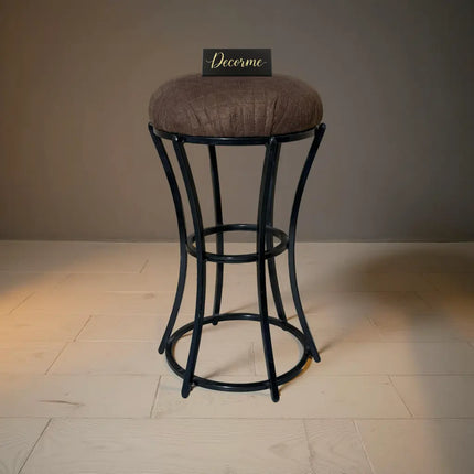 Classic Chocolate Brown Curved Frame Vanity Stool
