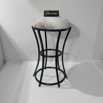 Classic Stone Brown Curved Frame Vanity Stool
