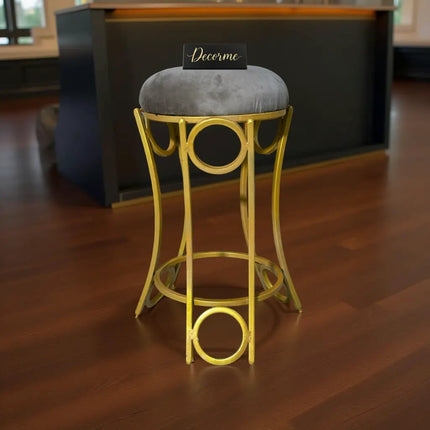 Golden Curved Ring Vanity Stool