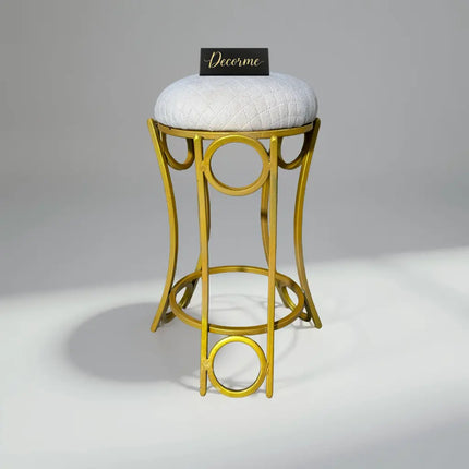 Golden Curved Ring Vanity Stool