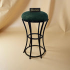 Classic Forest Green Curved Frame Vanity Stool