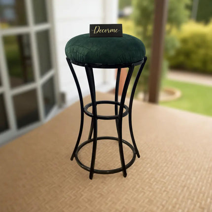 Classic Forest Green Curved Frame Vanity Stool