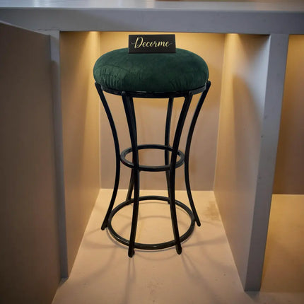 Classic Forest Green Curved Frame Vanity Stool