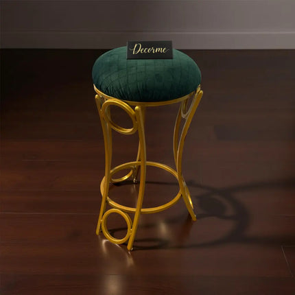 Golden Curved Ring Vanity Stool