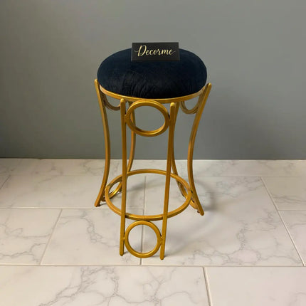 Golden Curved Ring Vanity Stool