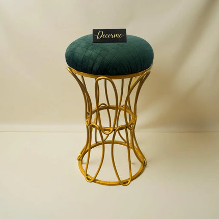Golden Modern Hourglass Iron Frame Stool