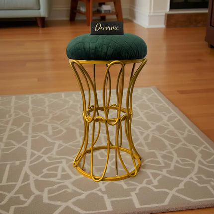 Golden Modern Hourglass Iron Frame Stool