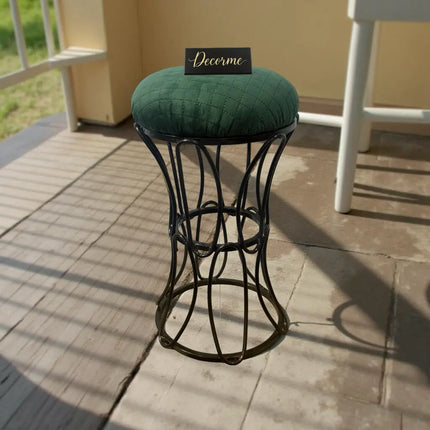 Modern Hourglass Iron Frame Stool