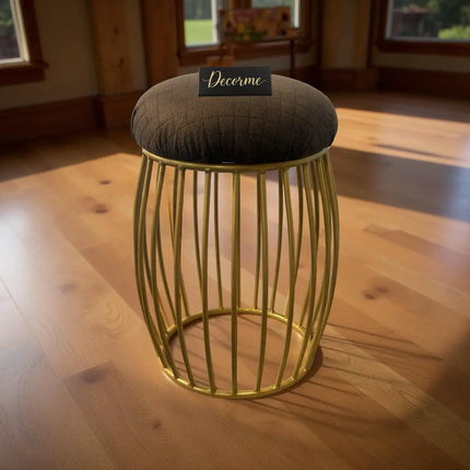 Contemporary Vertical Rod Iron Stool (Golden)