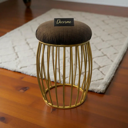 Contemporary Vertical Rod Iron Stool (Golden)