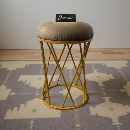 Modern Crisscross Iron Stool (Golden)