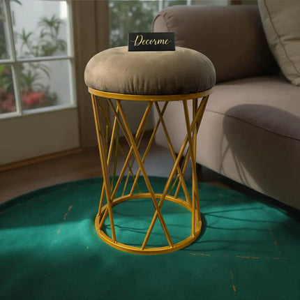 Modern Crisscross Iron Stool (Golden)